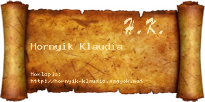 Hornyik Klaudia névjegykártya