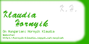 klaudia hornyik business card